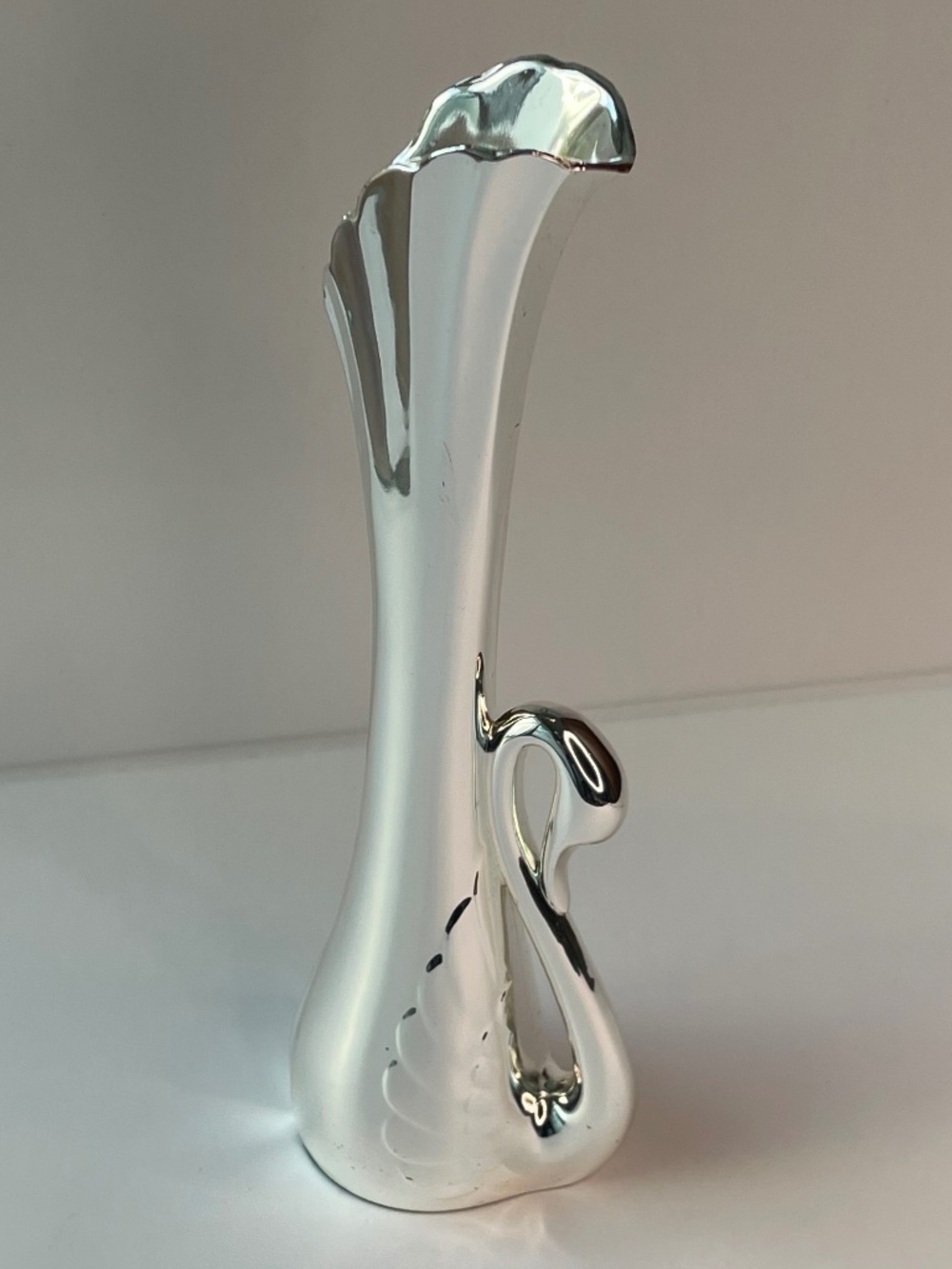 Vintage Silver Swan Vase